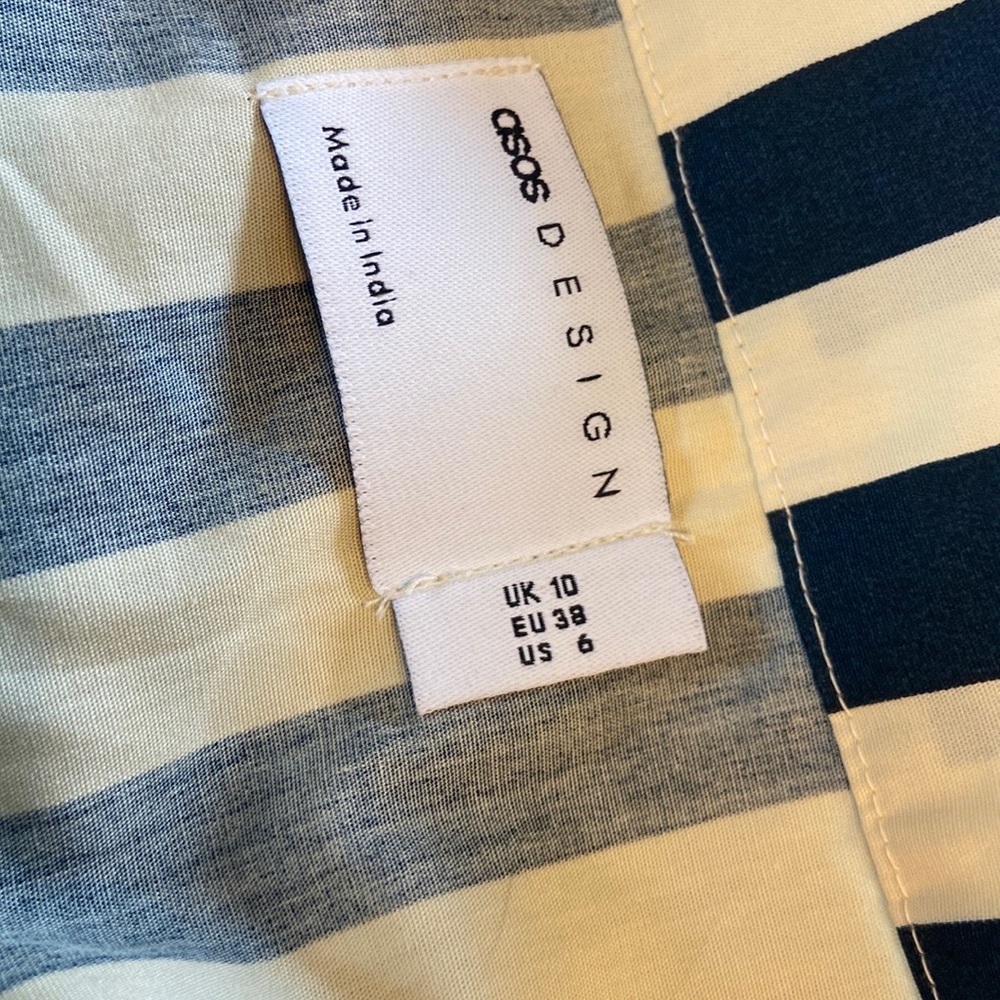 ASOS Black and Cream Striped Backless Dress - Picture 6 of 6